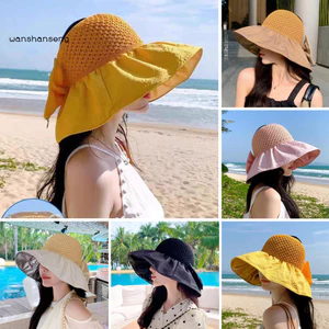 Mũ vải Jacquard vành lớn chống nắng, thoáng khí với thiết kế nơ - Perfect cho mùa hè và du lịch