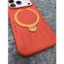 360 Kim Loại Chân Đế Sạc Từ Tính Cho iPhone 15 16 17 Pro Max Da Sang Trọng Nút Kim Loại Lai Giáp Chống Sốc