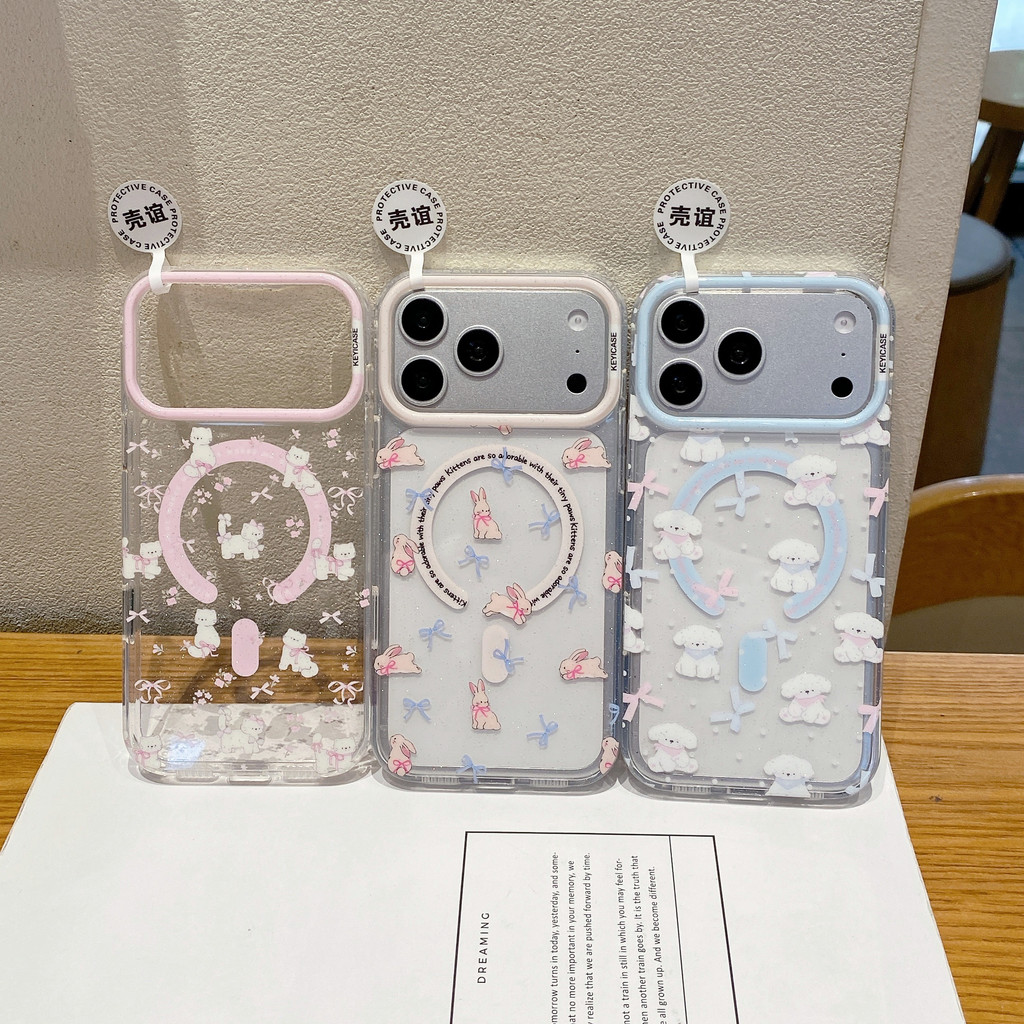 Bột hút từ tính mèo con Vỏ điện thoại Vỏ điện thoại cho IPhone 17 Pro Max 17 16 Pro Max 15 14 Vỏ điện thoại chống rơi B9RS