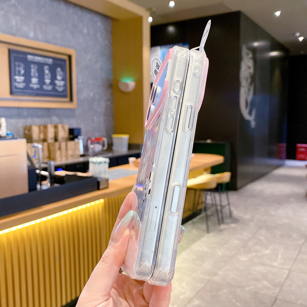 Ốp điện thoại hình gấu dạng bột dính từ tính Vỏ điện thoại cho IPhone 17 Pro Max 17 16 Pro Max 15 14 Vỏ điện thoại chống rơi QM0E