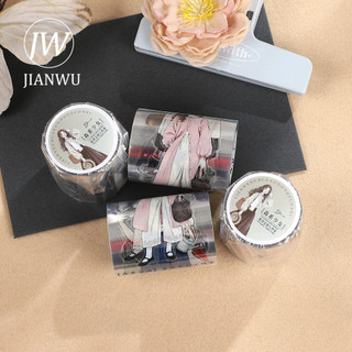 JIANWU 55mm * 6m Vintage Forest Girl Nhân Vật Phong Cảnh Chất Liệu Cắt Băng Thêu Sò PET Sáng Tạo DIY Tạp Chí Văn Phòng Phẩm