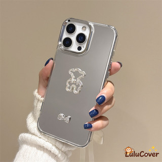 3D INS Nơ Gấu Kim Cương Giả Trang Điểm Gương Dành Cho Tecno Spark G03 Go 2 1 2024 50 40C 30 30C Slim 10 Pro 9 8 8C 6 5 Air Go 2025 Dễ Thương Bling Sang Trọng Thanh Lịch Mỏng Cô Gái