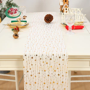 XYLJJ14 Nhà Sản Xuất Tiệc Cưới Ngày Lễ Trang Trí In Hình Bàn Cà Phê Khăn Trải Bàn Năm Mới Dây Ngôi Sao Bàn Á Quân