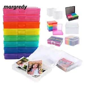 Hộp lưu trữ ảnh MARGREDY, Chất liệu nhựa Bộ sắp xếp ảnh 5 x 7 inch 4 x 6 inch, Bao gồm tay cầm Thiết kế tích hợp Hộp đóng gói sản phẩm trong suốt Đồ dùng văn phòng