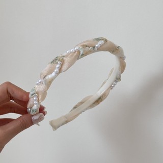 Băng Đô Ngọc Trai Bện Phong Cách Mori Hàn Quốc, Chống Trơn Trượt Cho Tóc Siêu Xinh Như Công Chúa