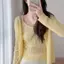 Cardigan Chống Nắng Dệt Kim Phù Hợp Mùa Xuân - Màu Vàng Slim-Fit