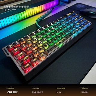 [Ship nhanh] Bộ Keycap Cyberpunk Trong Suốt ,Carbon - 136 Phím - Profile Cherry - Nhựa PC-Xuyên LED - CooBeStore