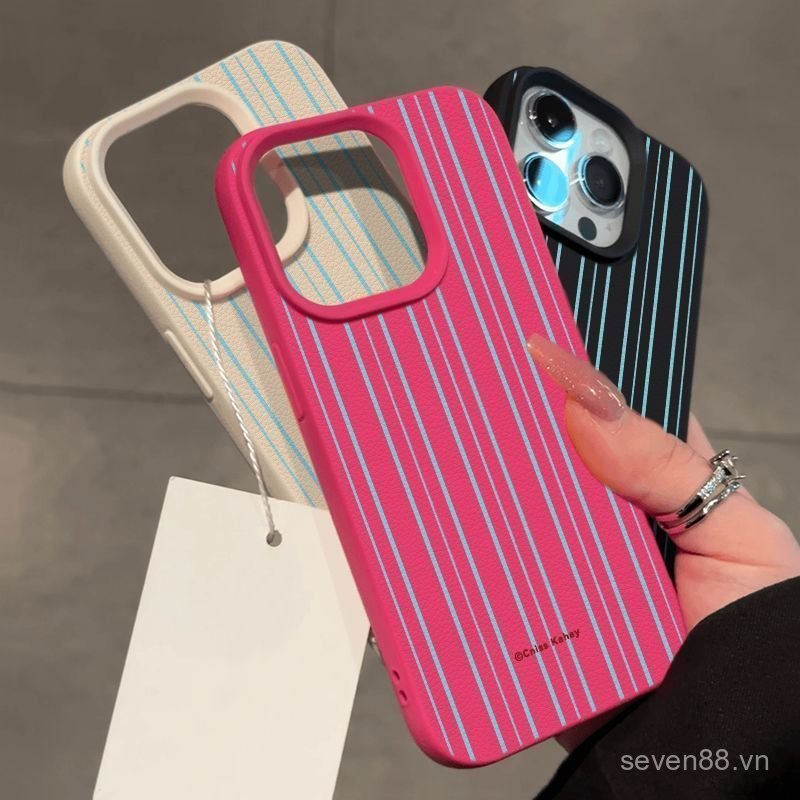 Ốp Điện Thoại Thích Hợp Cho iPhone XS XR XSMAX 11 12 13 14 15 16 17 Pro max Plus Giả Không Khí Họa Tiết Da Nguyên Bản Sọc Tươi Vỏ Bảo Vệ Chống Sốc Bao Gồm Tất Cả JYB5