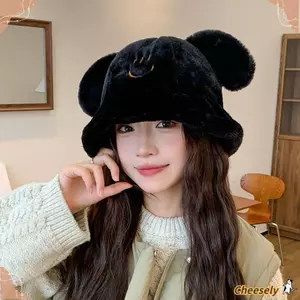 Mũ ngư dân CHEESELY lông chó con mềm mại, phù hợp mùa thu đông