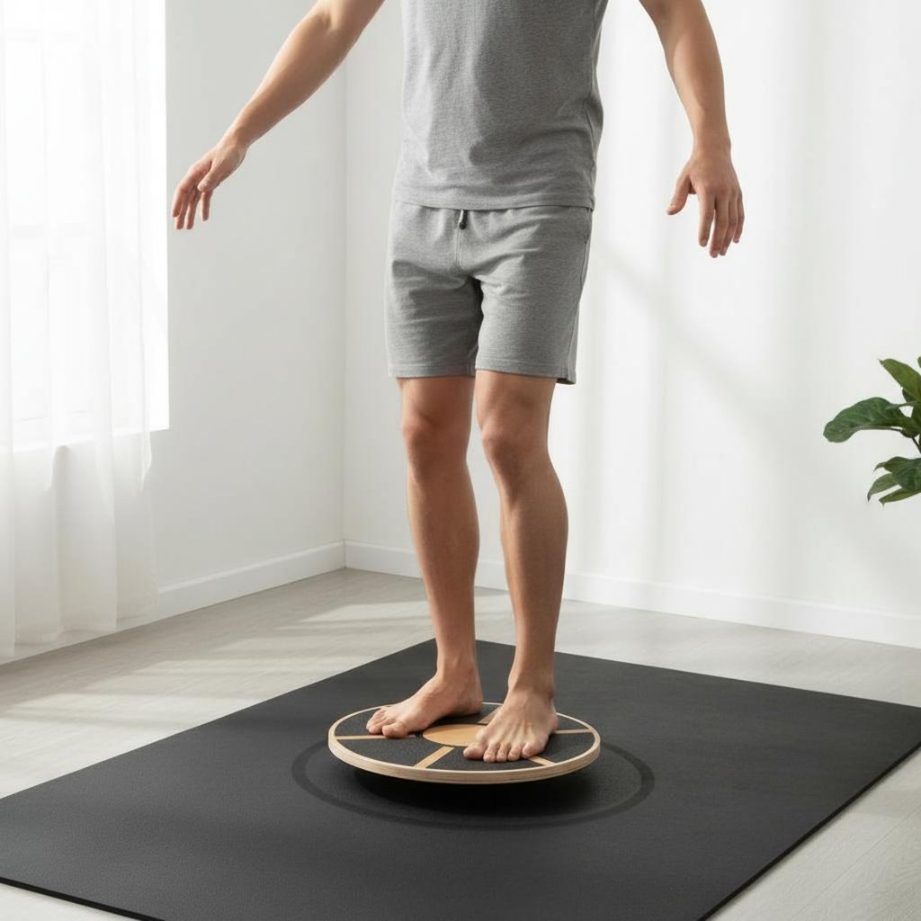 Tấm cân bằng gỗ bề mặt chống trượt, xoay 360 độ - Phù hợp cho vận động viên và người mới bắt đầu ở phòng tập thể dục tại nhà