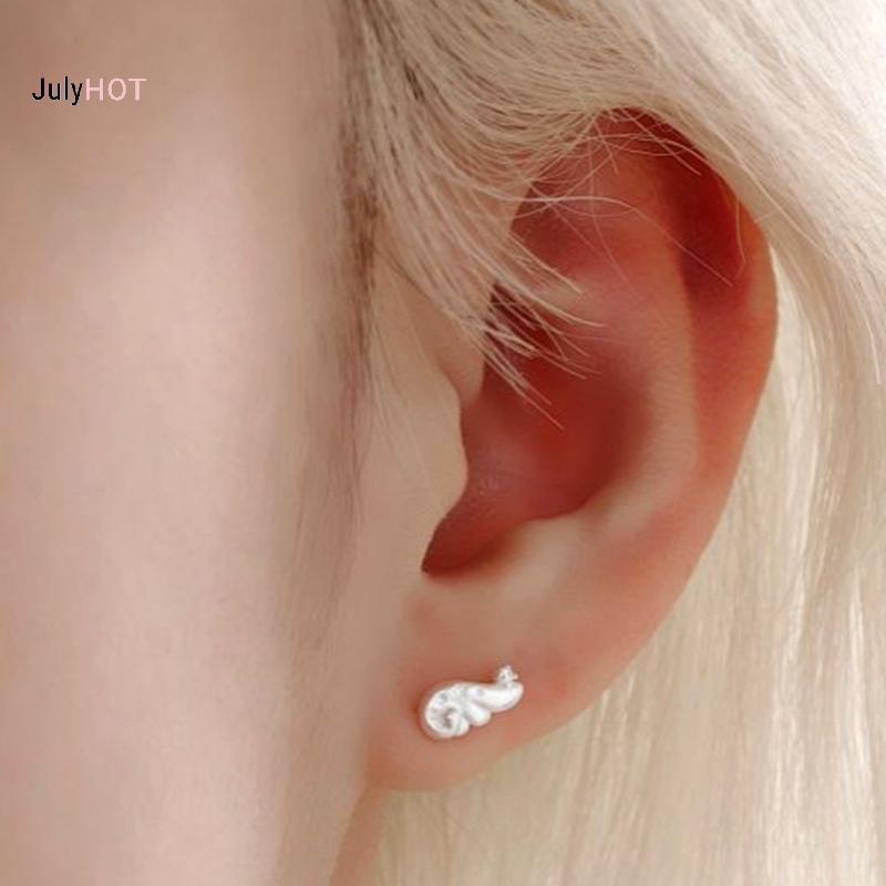 JULYHOT Bông Tai Đôi Cánh Thiên Thần Màu Bạc - Thiết kế sáng tạo cho nữ