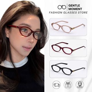 Mắt kính gọng oval GENTLE MOMENT gọng bầu dục chống ánh sáng xanh chống tia UV thời trang nam nữ GMK268