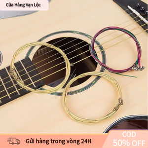 【vạn】Bộ 6 dây đàn guitar acoustic màu vàng đồng, đàn hồi tốt, ít bị đứt, thích hợp cho người chơi chuyên nghiệp.