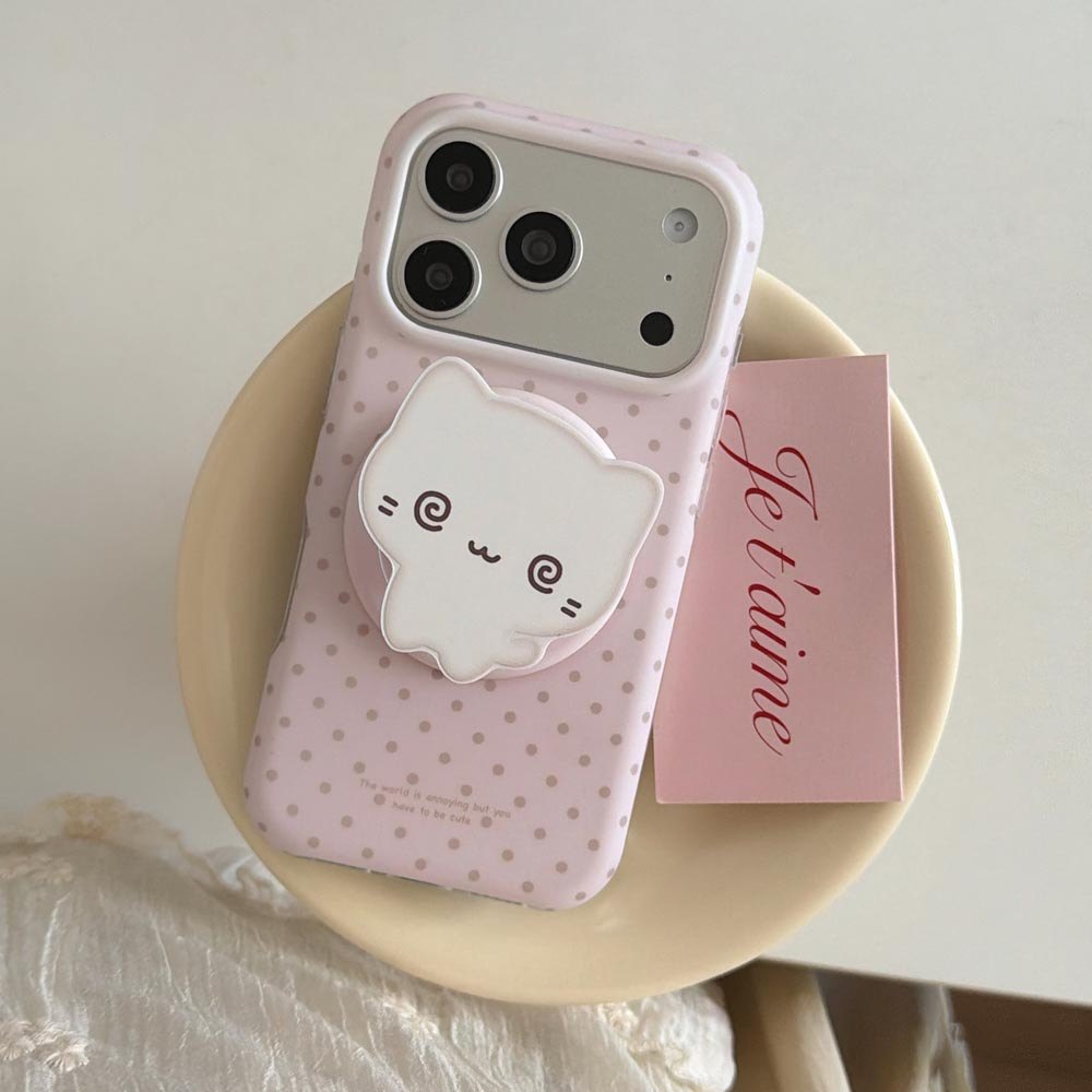 Vỏ cứng Tương thích với iPhone 13 14 14Pro 14ProMax 15 15Pro 15ProMax 16 16Pro 16ProMax 17 17Pro 17ProMax Wave Point Vỏ nam châm họa tiết màu hồng