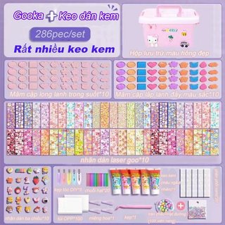 【BabyJoy】bộ kem goo diy đồ chơi thủ công giáo dục hộp lưu trữ 3d sticker kẹp tóc hạt trang trí