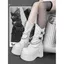 Nishino Hot Girl Original Hot Girl Boots Nữ Phong Cách Punk Đế Dày Martin Giày Cao Gót Tròn Gothic Nền Tảng Giày Hiệp Sĩ Giày
