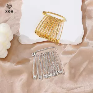 Chân an toàn lớn 2 inch trang trí kim cương giả, dùng cho quần áo, váy và phụ kiện thời trang