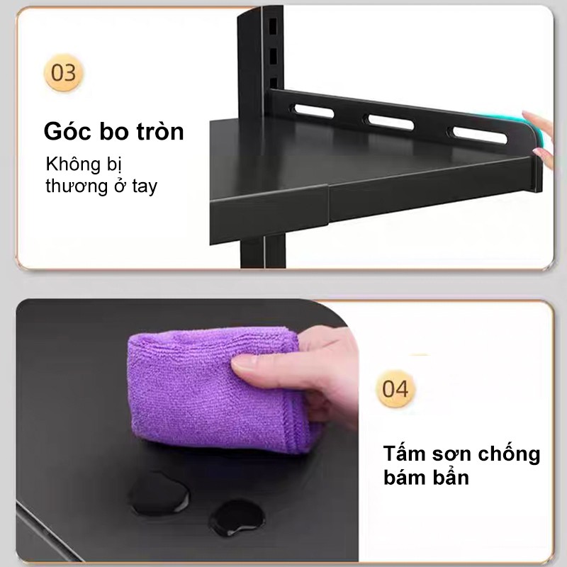 Kệ Lò Vi Sóng Có thể mở rộng Kệ đựng đồ đa năng thép cacbon Kệ để đồ nhà bếp