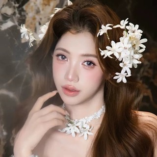 1 cặp mũ trắng phong cách rừng, phù hợp với váy cưới, chụp ảnh ngoại cảnh và studio