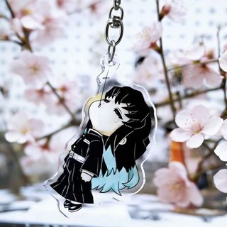 Demon Slayer Anime Keychain Tokitou Muichirou Acrylic Key Chain Bags Charms Car Pendant Accessories Goods Collection