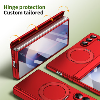 360° Xoay Vòng Giá Đỡ Từ Tính Sạc Không Dây Kính Cường Lực Phim Dành Cho Samsung Z Fold 7 6 5 Vỏ Chống Sốc