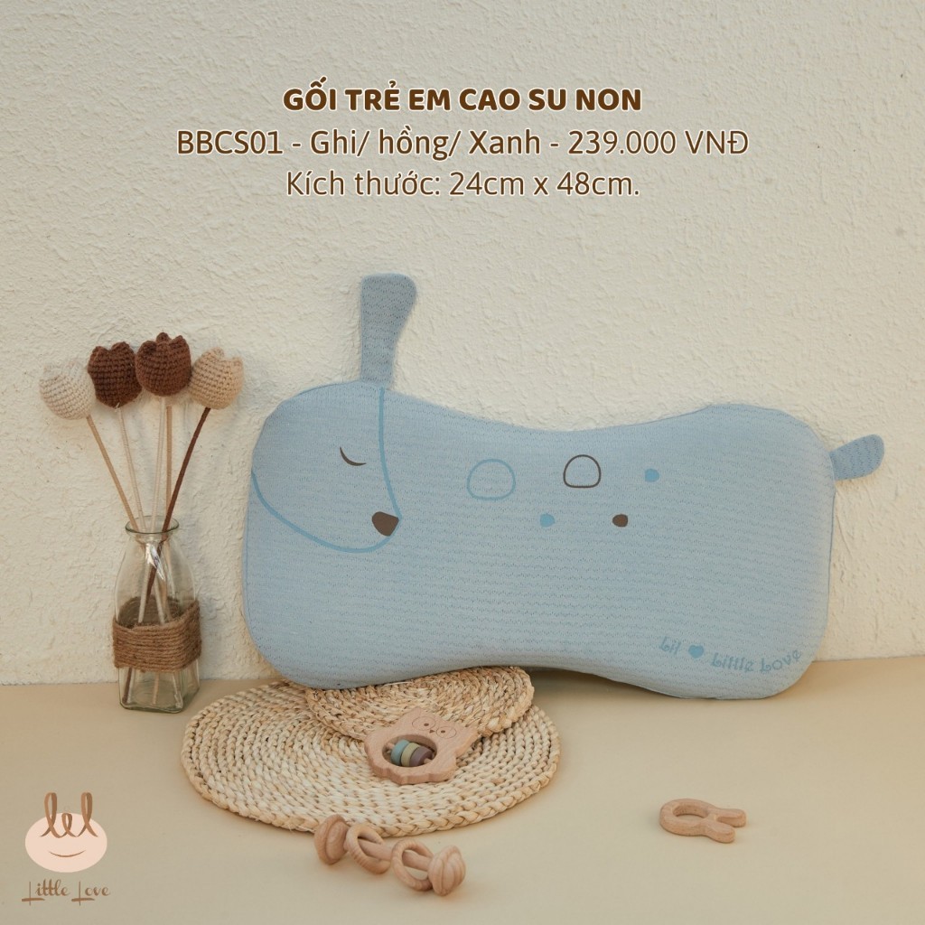 Gối ngủ cao su non thoáng khí, siêu mềm cho bé LiL Little Love BBCS01