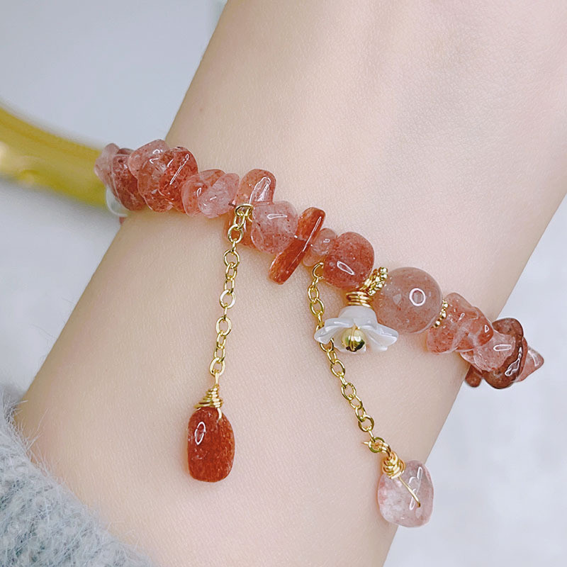 Vòng tay pha lê đá nghiền thời trang phong cách rừng