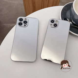 Ốp Điện Thoại Gương Phong Cách Hàn Quốc Cho OnePlus ACE 5 3 Pro 3V 2 Pro 2V 13R 12R 11R 12 11 10 Pro 10T 9 9R 9P 9RT 8T Nord 2 Vỏ Gương Trang Điểm Bạc Vỏ Bảo Vệ Ống Kính Đơn Giản Dễ Thương