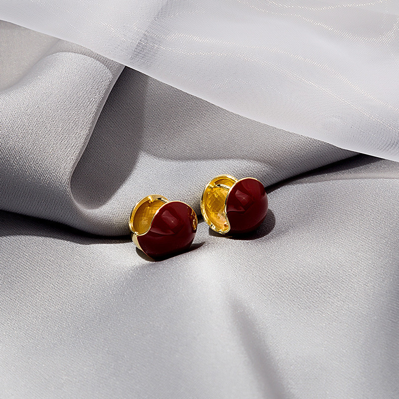 Bông Tai Đậu Đỏ Acacia Phong Cách Retro, Thiết Kế Đơn Giản Và Thanh Lịch