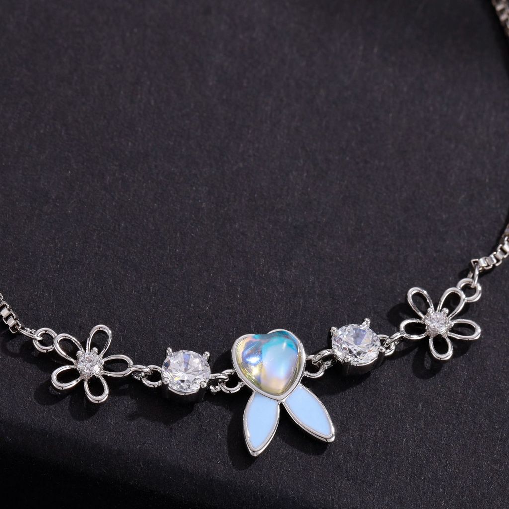 Vòng tay thỏ dễ thương Zircon đa năng đơn giản