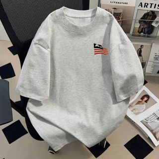 Áo phông unisex tay lỡ cotton su mát đa dạng Hình lá cờ mỹ siêu hót hít-Thu Ba