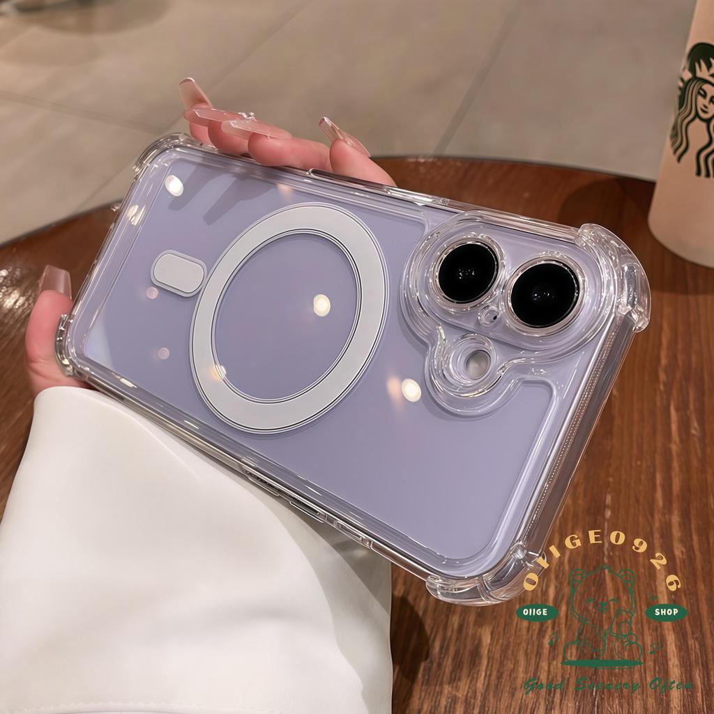【 Ốp lưng iPhone17 】 Ốp điện thoại từ tính trong suốt chống rơi iphone17 Pro Max 16 15 14 13 12 11 cho vỏ iPhone Vỏ mềm silicon TPU chống sốc