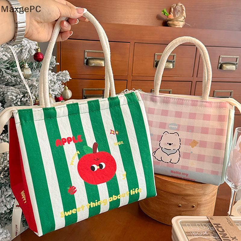 Cá tuyết thời trang và giản dị ăn trưa Hộp túi Bento túi SNACK Túi xách tay tote túi mới