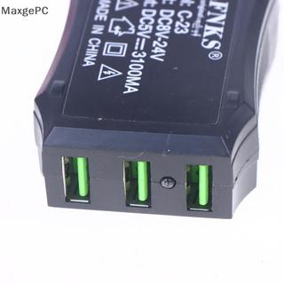 Cod 1pcs 12V 24V để 5V 3USB Port Power Adapter với pin clip để sạc điện thoại di động khẩn cấp USB điện hiệu quả cao mới
