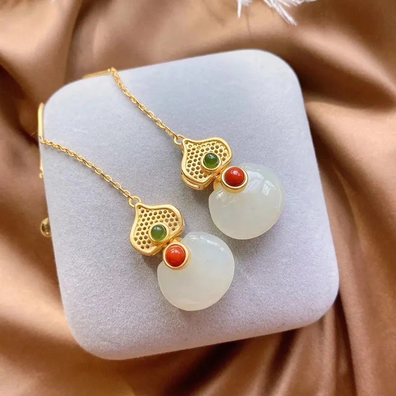 Bông tai bầu dài thanh lịch phong cách Trung Quốc mới