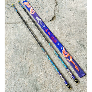 Phục Long Chiến Thần 4H - Cần Câu Tay Đơn Đài Cao Cấp - Carbon Xoắn Siêu Khỏe - 2.7m-3.6m-3.9m-4.5m-5.4m - Tím Xanh