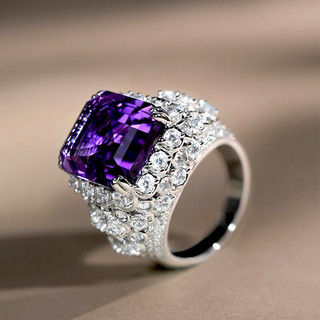 Nhẫn nữ hiện đại với kim cương tím zircon