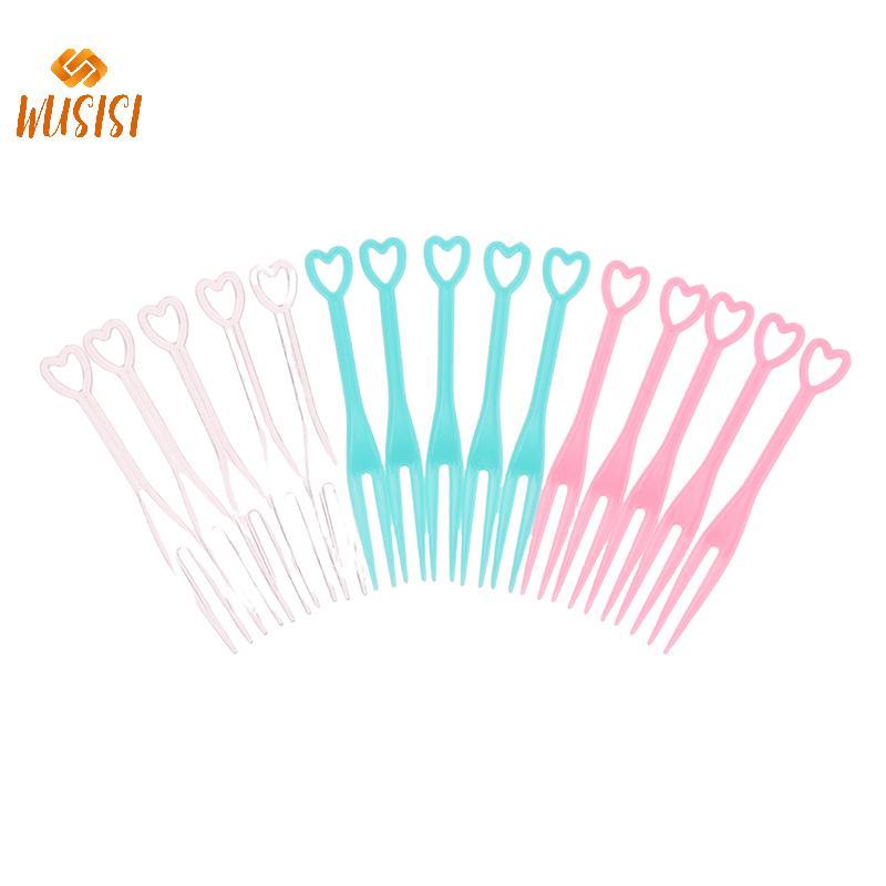 [WUSISI] 500 Chiếc Dùng Một Lần Trái Tim Nĩa Trái Cây Ăn Nhẹ Bánh Tráng Miệng Ăn Tại Nhà Nhựa Thực Phẩm Trái Cây Chọn Tăm Bento Trang Trí Tiệc MỚI