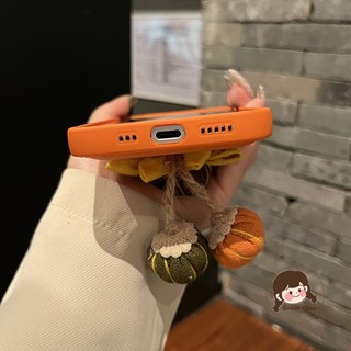 Ốp Điện Thoại Hoa Hướng Dương Vải 3D Mới Cho OPPO Reno 13 13F 12 12F 11 11F Pro F27 F25 Pro F23 5G 4G Down Jacket Ốp Lưng Mềm Chống Sốc Màu Vàng Cam