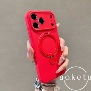 Ốp lưng silicon lỏng thích hợp cho vỏ điện thoại từ tính Apple 17promax Màu cam iPhone 17pro Silicon lỏng 17 có giá đỡ Vỏ bảo vệ chống rơi không khí