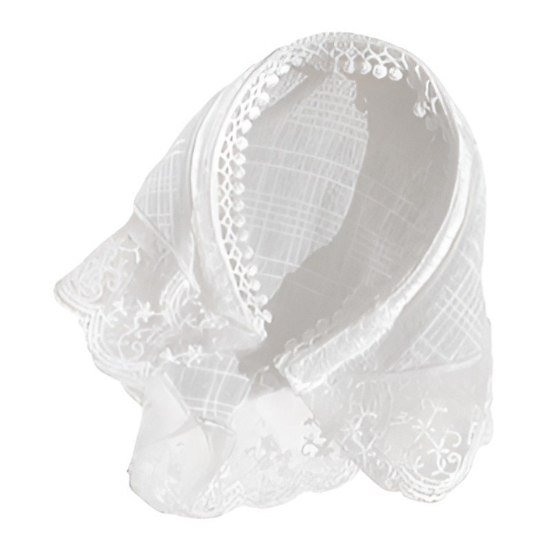 KIKIN Thoải Mái Thoáng Khí Vải Ren Bandana Khăn Trùm Đầu Cho Nữ Pháp Tích Hợp Headwrap Mục Vụ Trang Trí Tóc