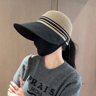 Mũ chống nắng vành rộng cổ điển có giá đỡ mặt nạ tích hợp Thiết kế dệt kim thoáng khí cho du lịch