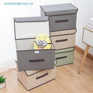 Unewtyu Vải Lanh Giống Như Hộp Bảo Quản Có Thể Gập Lại Cho Sách Và Đồ Chơi Hộp Bảo Quản Chống Bụi Có Nắp VN