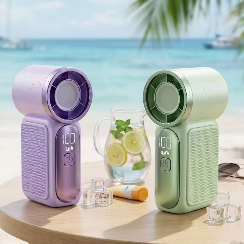 [Tấm chắn ổ đĩa] Quạt cầm tay công suất gió tốc độ cao điều chỉnh vô cấp - Màn hình LED Quạt điện có thể sạc lại Turbo Pocket Type-C có thể sạc lại