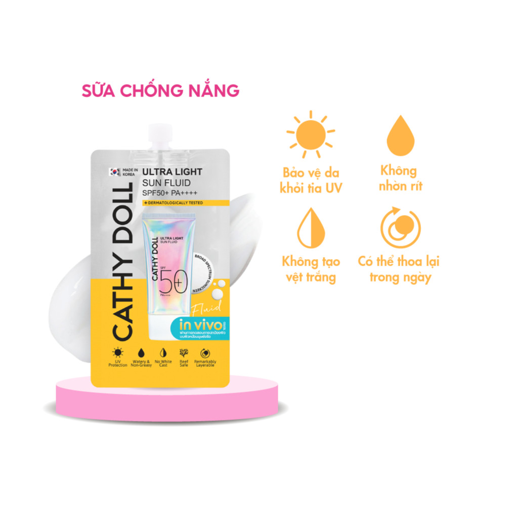 Kem Chống Nắng CATHY DOLL ULTRA LIGHT SUN FLUID SPF50+ PA++++ 7ML
