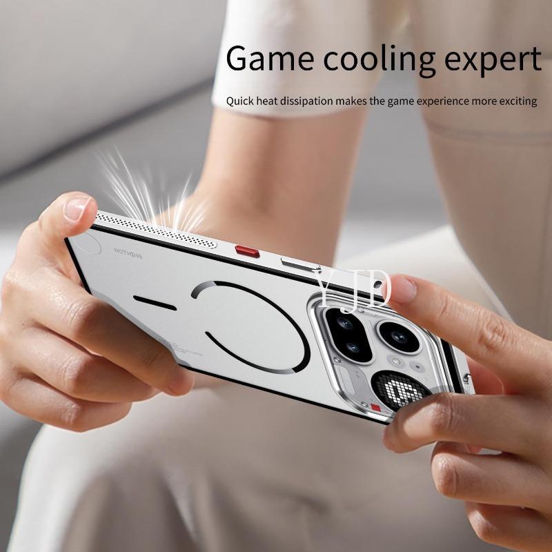 YJD Case For Nothing Điện thoại 4a Pro Khung kim loại Matte Back Panel Tản nhiệt Vỏ điện thoại chống rơi
