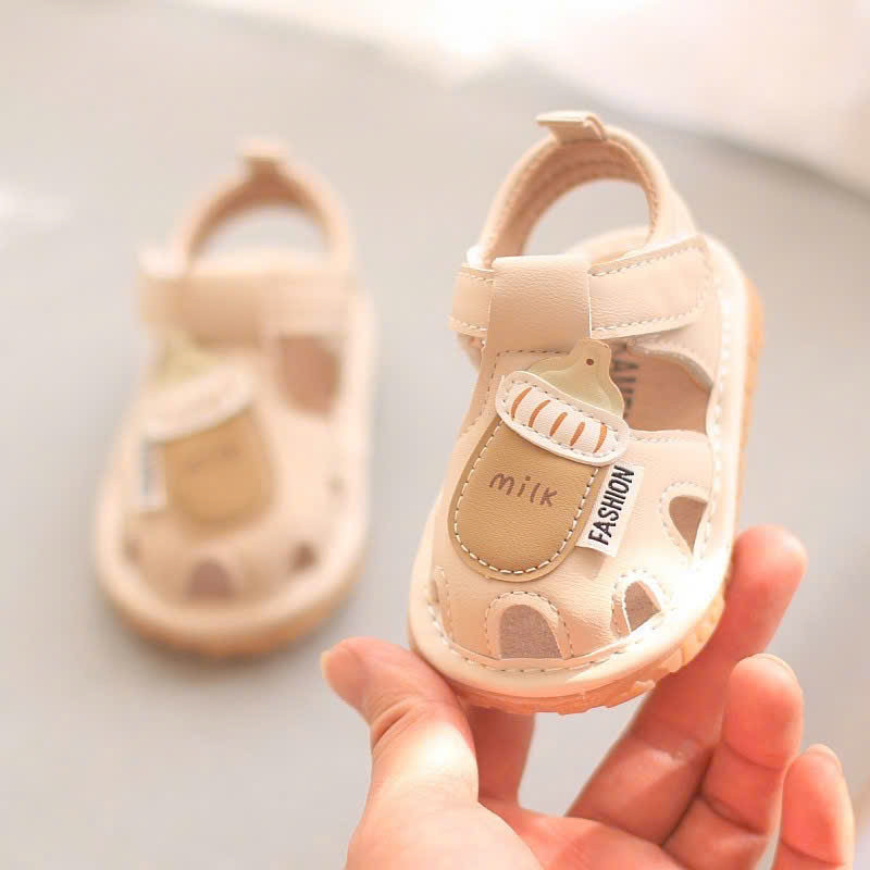 xăng đan bé trai dép rọ tập đi cho bé gái da PU thỏ dễ thương quai dán tuỳ chỉnh đế dẻo êm chân cho bé từ 6m có còi C2
