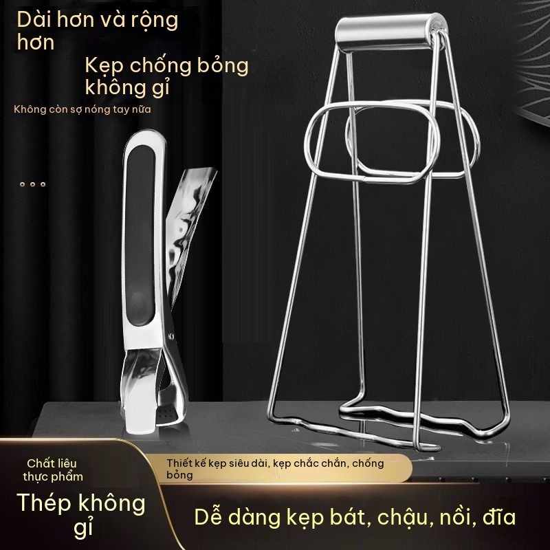 Dụng cụ gắp thức ăn nóng bằng inox 304 Dụng cụ kẹp gắp đồ nóng،Lấy đồ nóng (hấp, nướng, lò vi sóng)