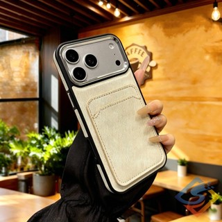 【 Vải Denim + Hộp đựng thẻ 】 Ốp lưng mờ sang trọng cho iPhone 17 ProMax 16 15 14 13 12 Pro Max Tích hợp khe cắm ví chống sốc chống rơi