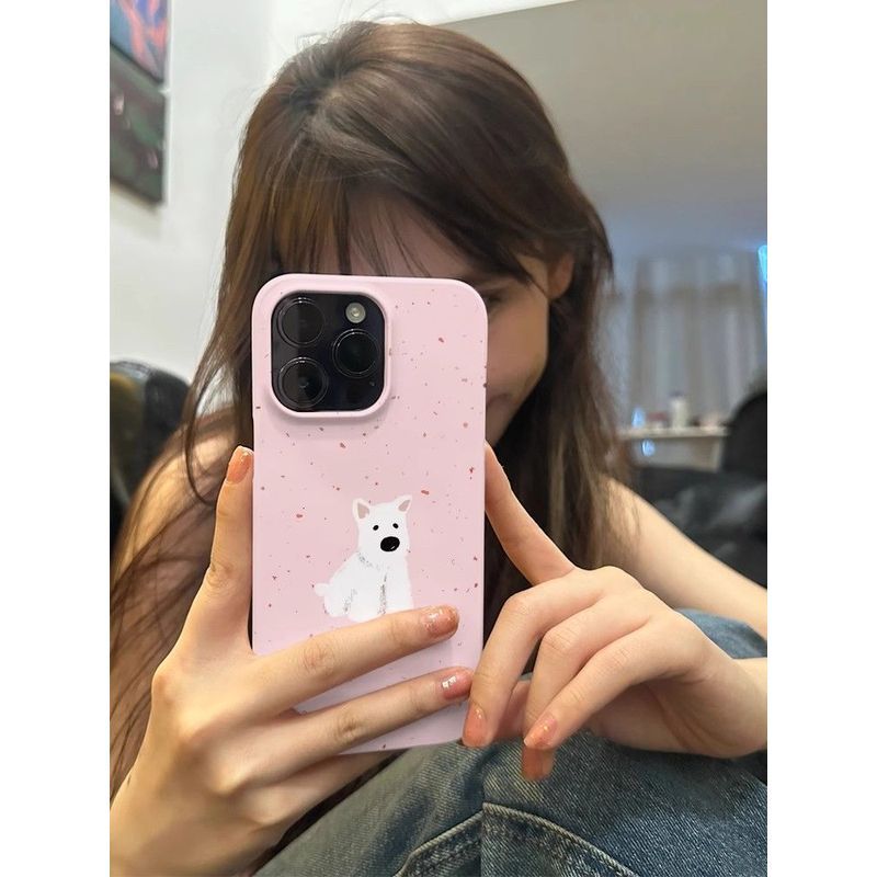 Ốp Điện Thoại Graffiti Puppy Thích Hợp Cho IPhone 17 AIR 11 12 PRO XR XSMAX 13 14 15 16 ProMax 7 8 PLUS Phim QYJS Vỏ Cứng Chống Bụi Bẩn Chống Sốc